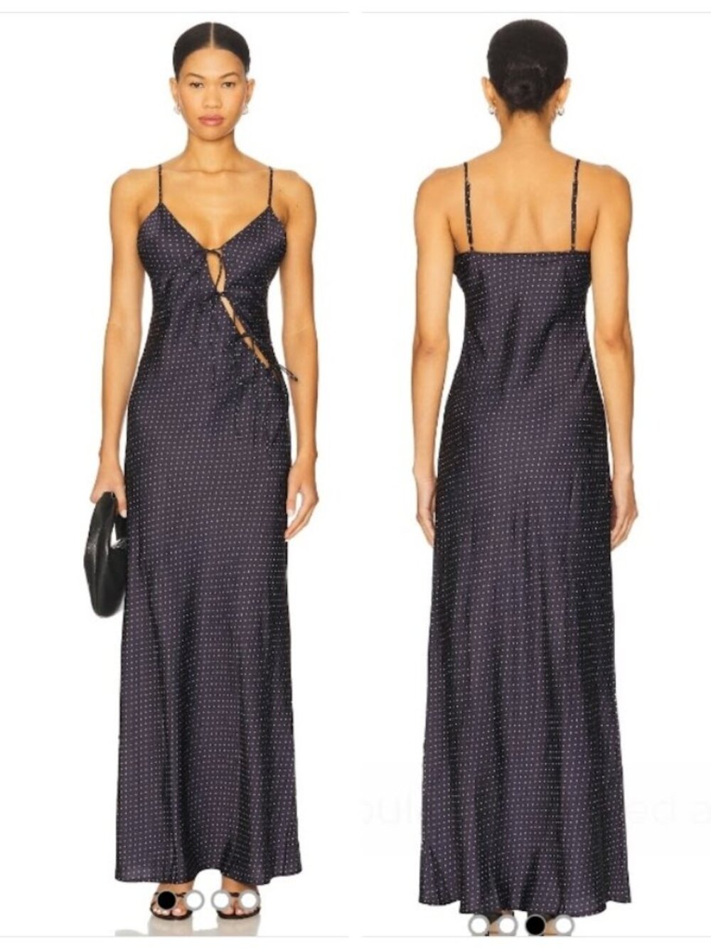 NWT LIONESS About A Girl Maxi Dress In Onyx Polka Size S